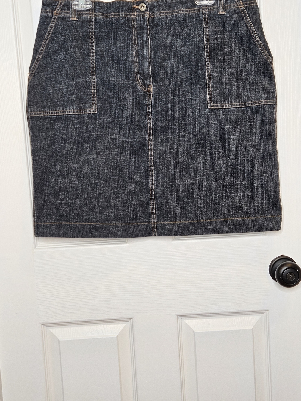 NWOT Reitmans Mini Denim Skirt Plus Size 18 Dark Wash Front Pockets - Picture 4 of 11